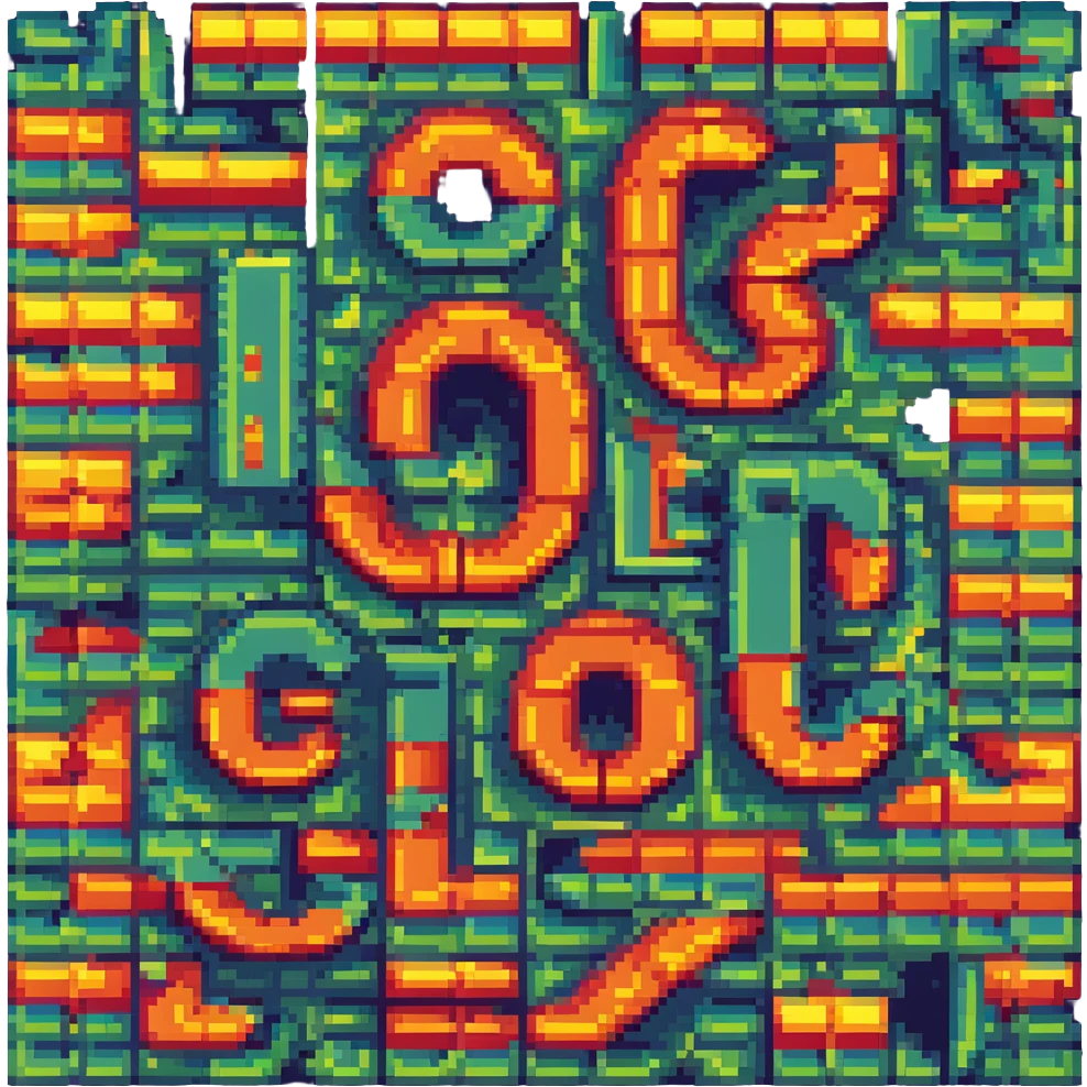 the word 'STUer' depicted in pixel art style, each letter formed from pixel blocks, vibrant and clear emoji