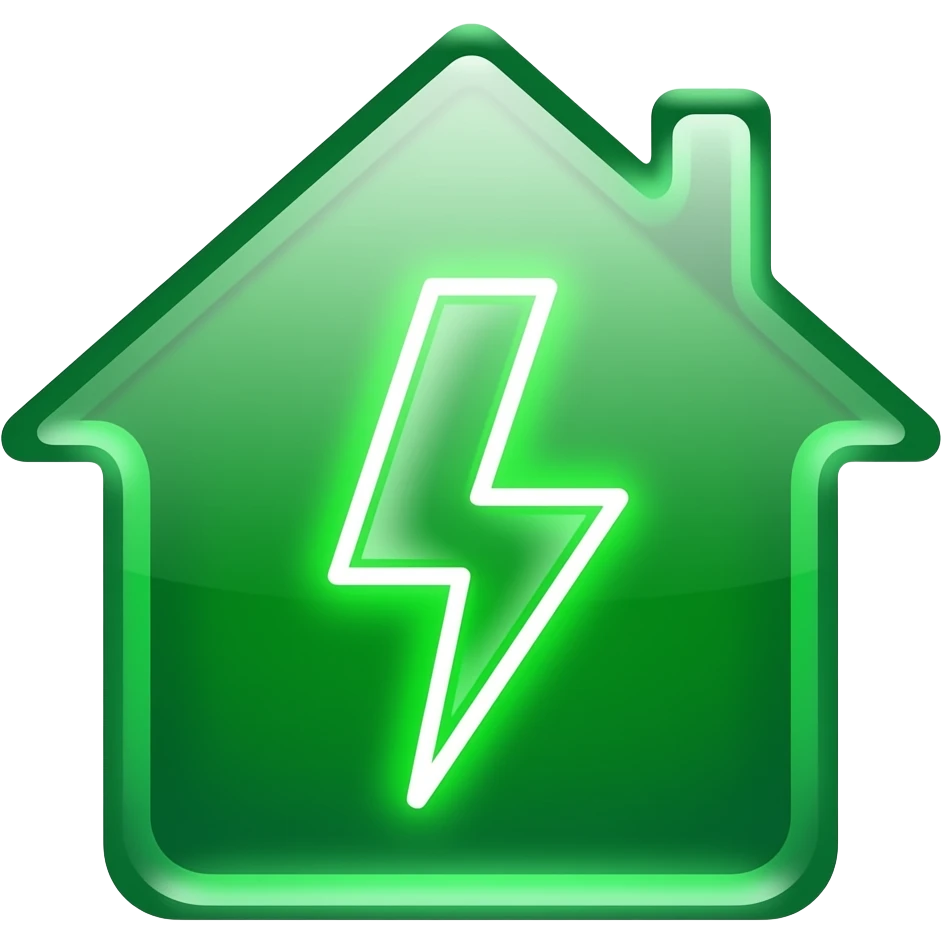 ícone casa eletric green vidro neon brilho cegante emoji