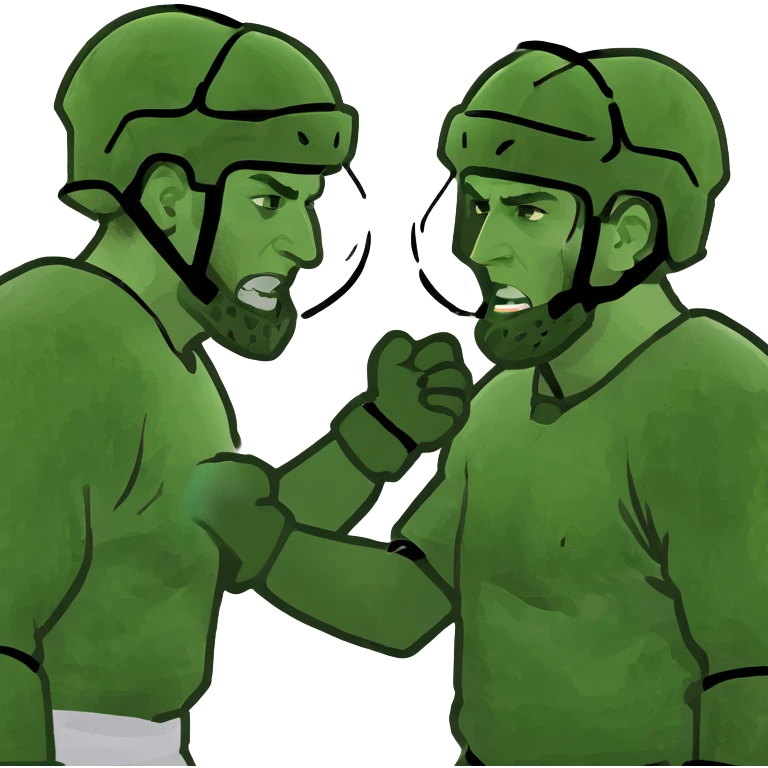 Hockey players fighting emoji