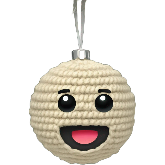 Beige crochet ornament emoji