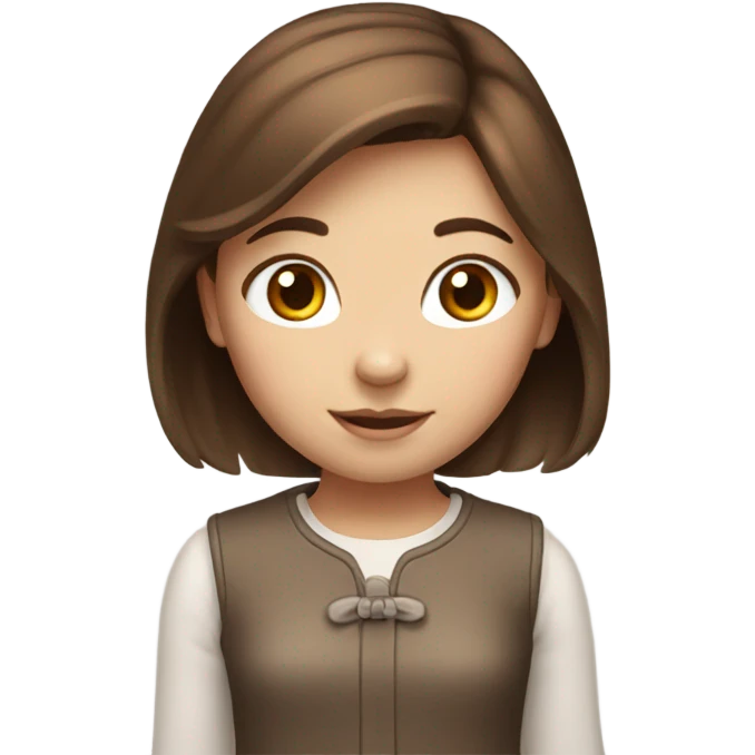 girl with brown hair that looks like hello kitty emoji