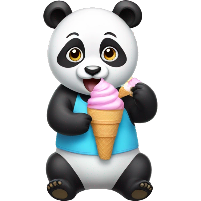 Panda eating ice cream emoji
