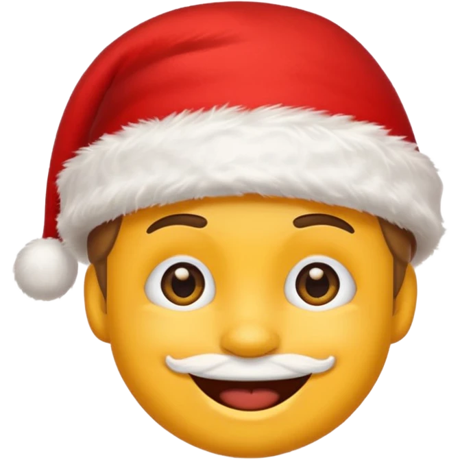 Smiling emoji with santa hat on, google style emoji