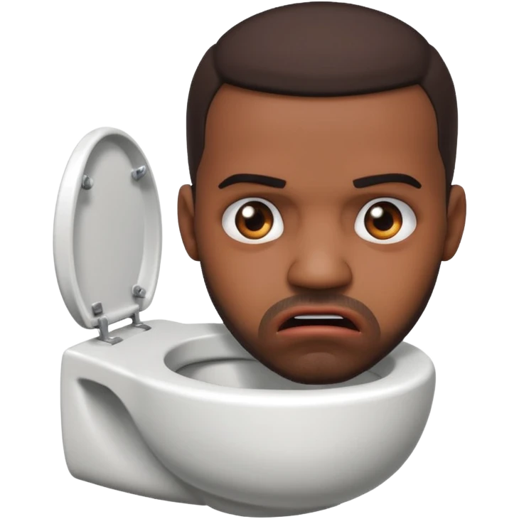 The famous musical artist, drake, drake’s head is putting on an exaggerated angry expression and appears popping his head out of a toilet. emoji