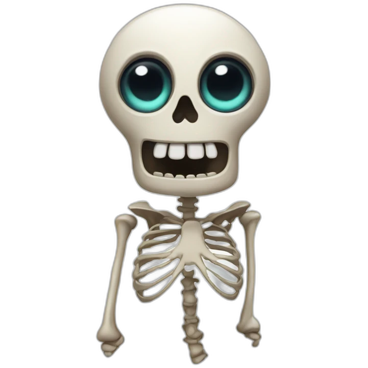 skeleton with googly eyes emoji