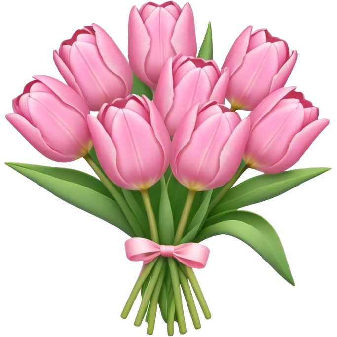 pastel pink tulip flower bouquet emoji