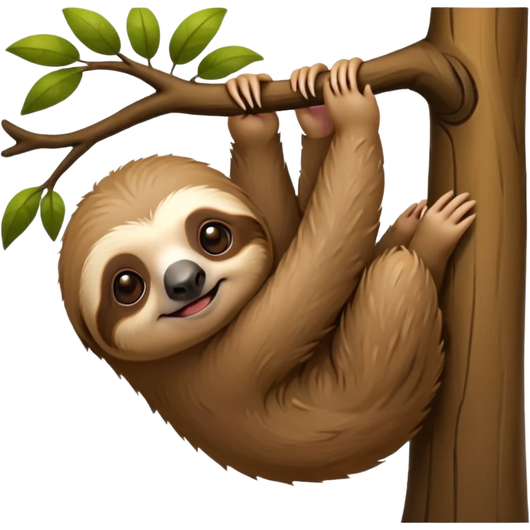 baby sloth on the tree emoji
