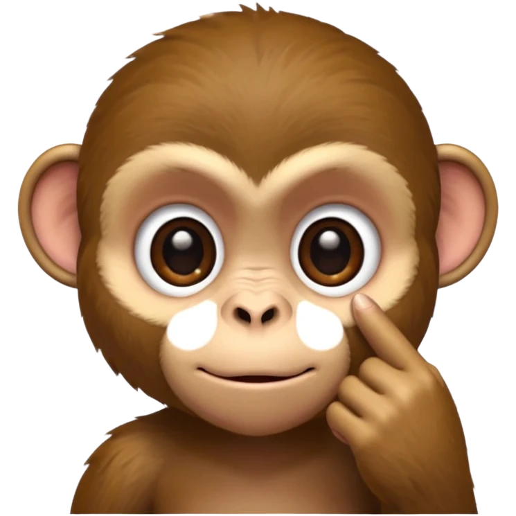 A A monkey, pulling the bottom of his eyelid down with one finger. emoji