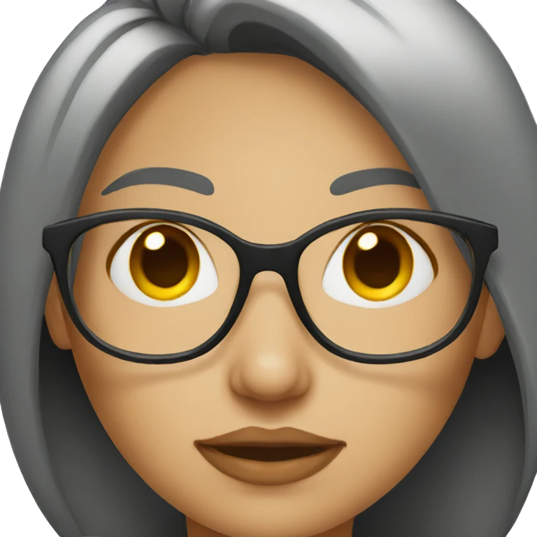 Strict woman with glasses emoji