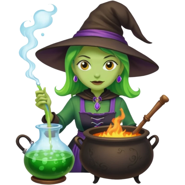 green witch cooking potion emoji