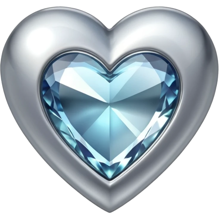 Silver gemstone heart emoji