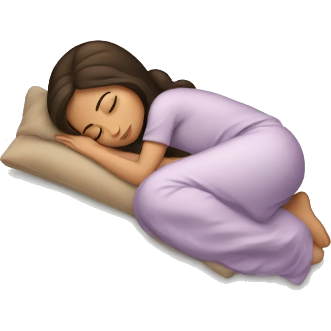 Brunette girl sleeping emoji