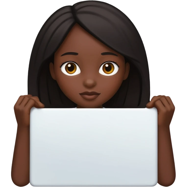 Girl Black Bat holding large blank sign emoji