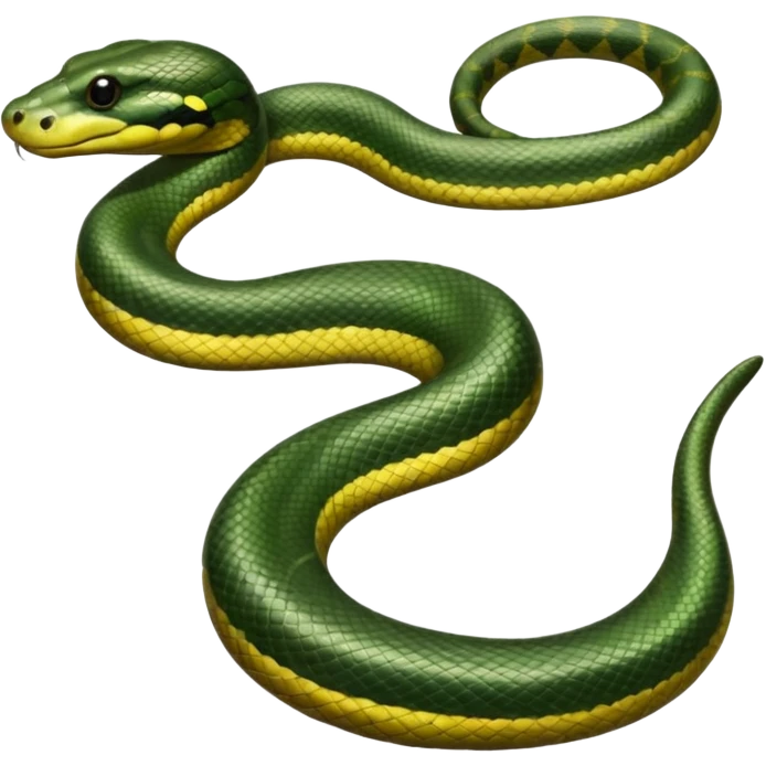 A photo-realistic digital illustration of a Green Anaconda, chest upward, with a broad, flat head, muscular body, and high-set eyes. Its olive-green body is covered with symmetrical, bold black oval spots, and its smooth, glossy scales highlight its large, powerful build. emoji