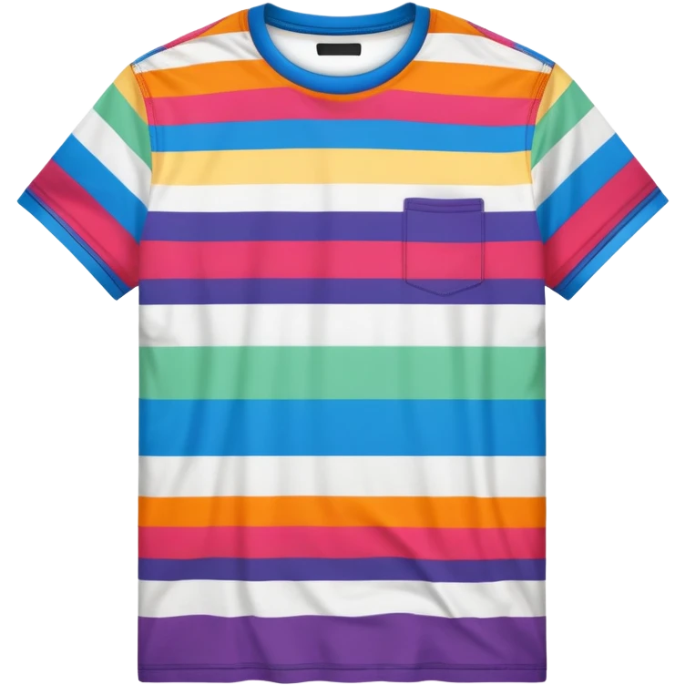 colorful striped graphic tee shirt emoji