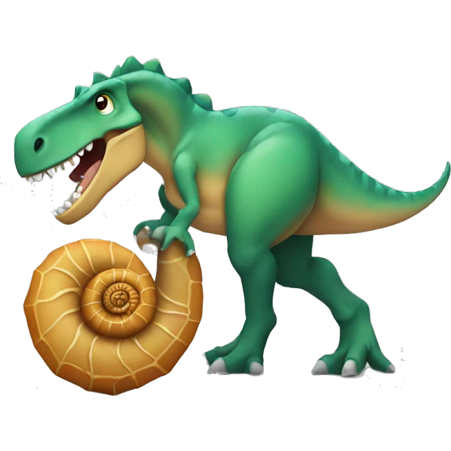 dinosaur holding ammonite  emoji