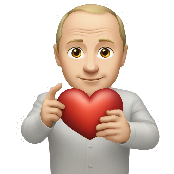 Putin and heart by hands gesture  emoji