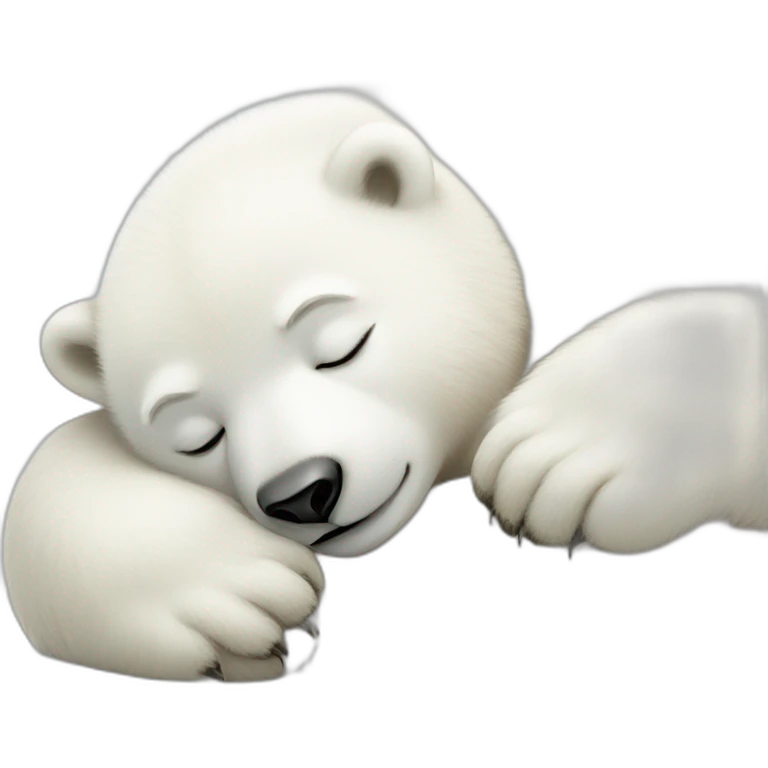 baby polar bear sleeping white background emoji
