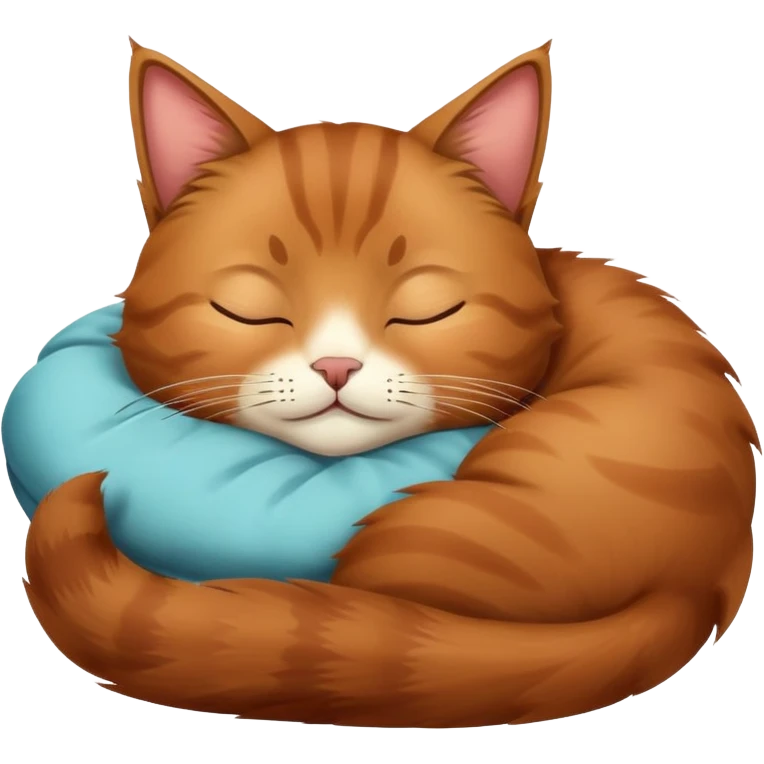 Brown Cat sleep emoji
