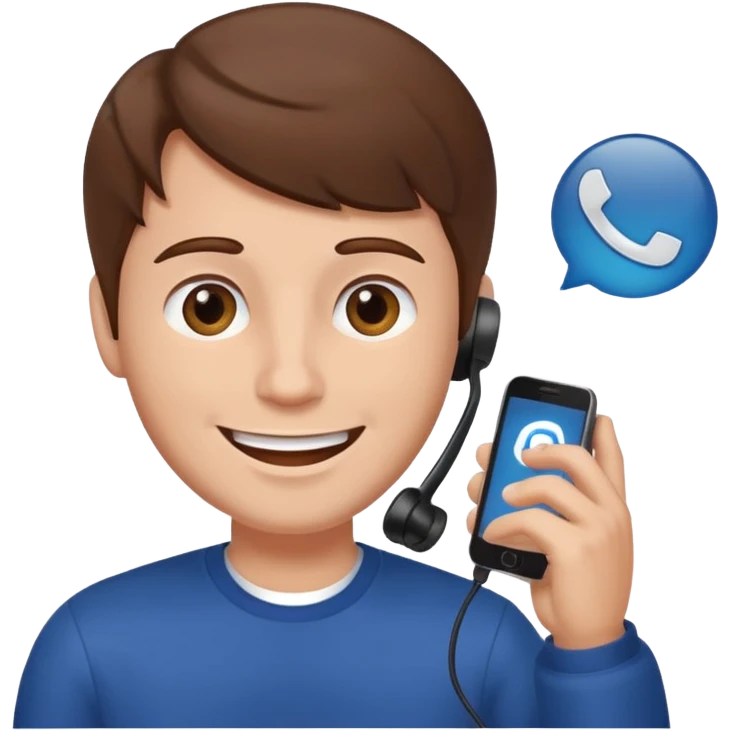 man with brown hair sending a voice message on the phone emoji