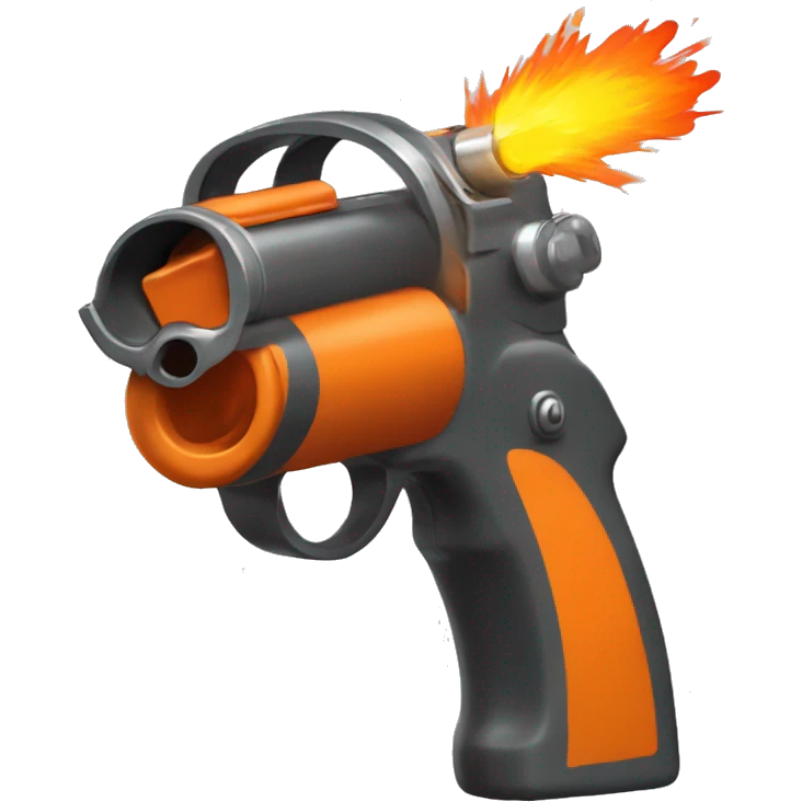 create an orange flare gun firing a streaking flare high into the sky  emoji