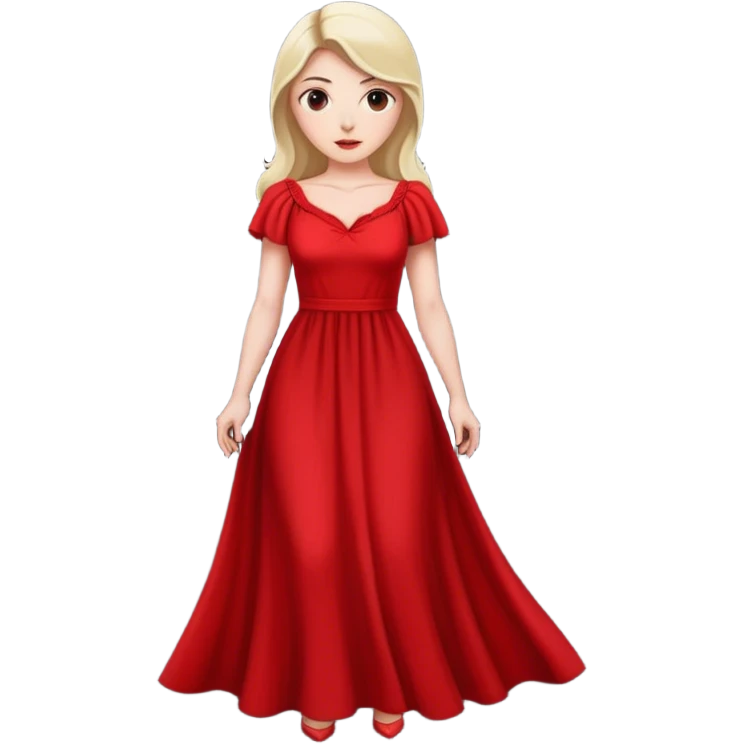 white conservative woman in long red dress emoji