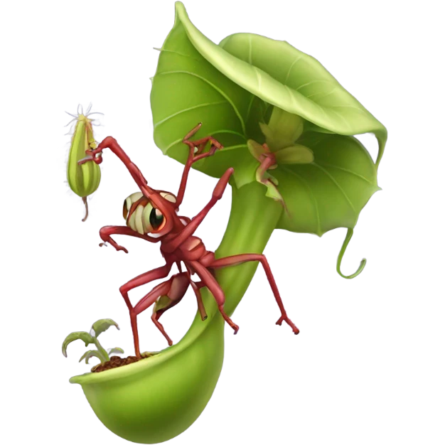 A carnivor plant eating an insect  emoji