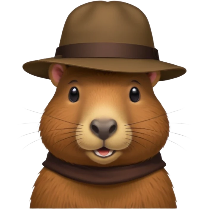 Realistisk Capybara med hat emoji