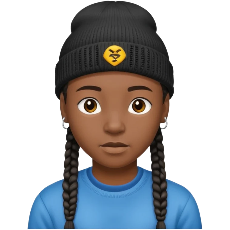 an african teen with cornrows and wears a beanie emoji