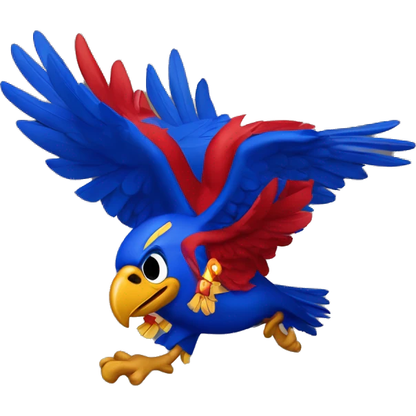 kansas jayhawk flying mascot trajan KU emoji