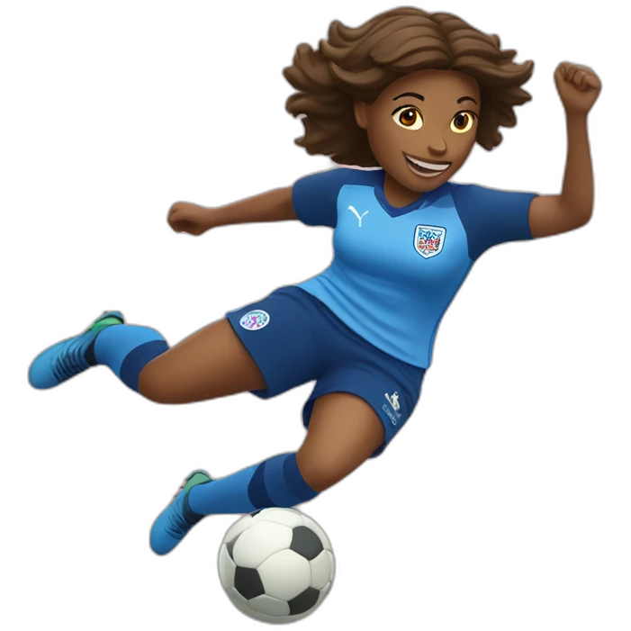 English female soccer player jumping emoji