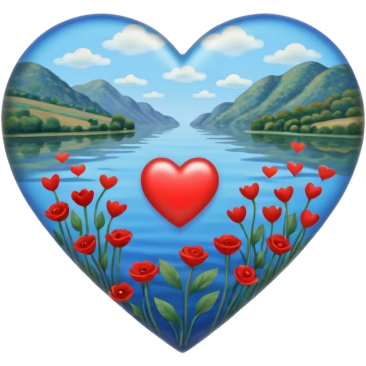 Cuore che ricorda un opera d arte di monet, un po’ più pallido e con più azzurrino  emoji