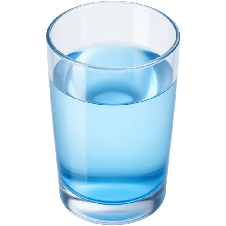 glass of water icon with realistic reflections and transparency in skeuomorphism style emoji