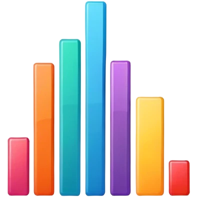 colorful bar graph with ascending data emoji