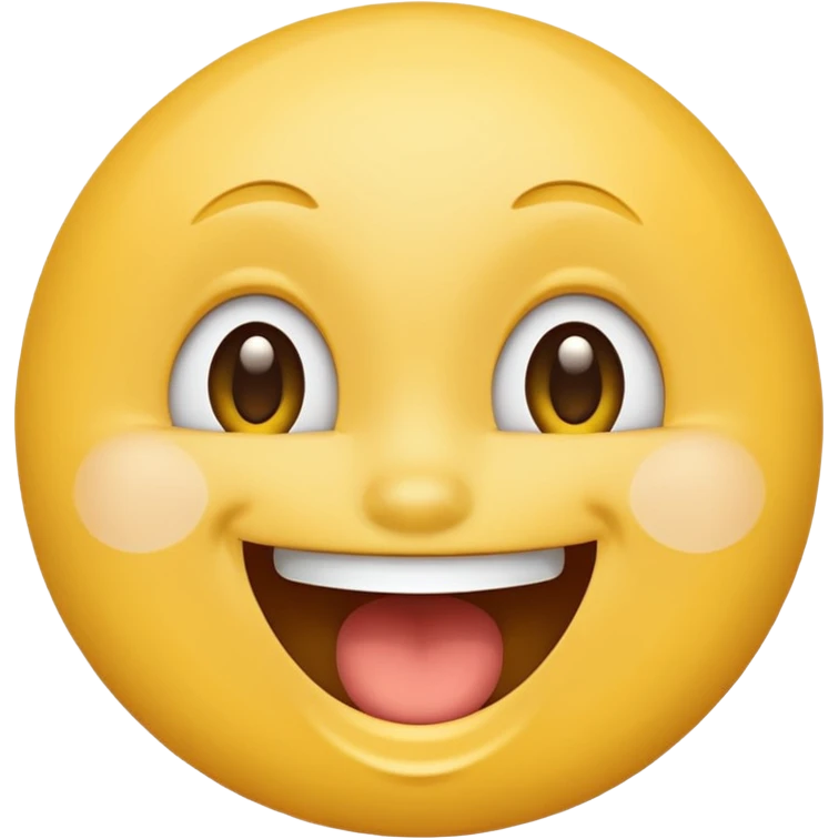 Emoji, yellow round smiling face, open mouth emoji