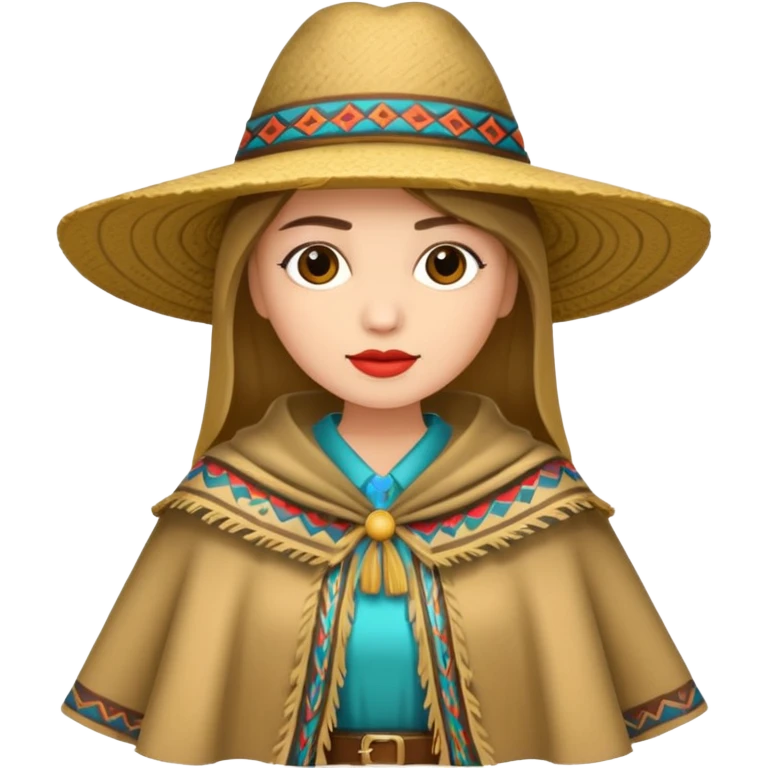 woman with fashion pancho emoji
