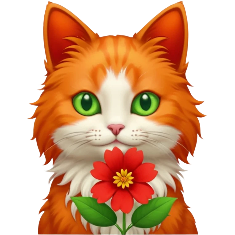 Cat and flower emoji