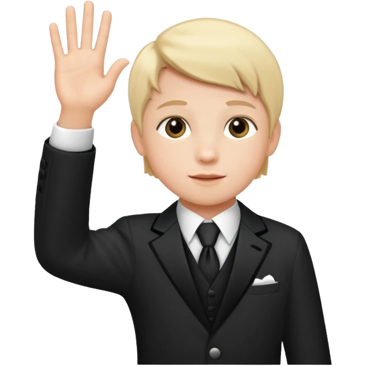 a child raising their hand politely, etiquette theme emoji