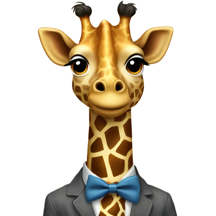 A giraffe wearing a bow tie emoji