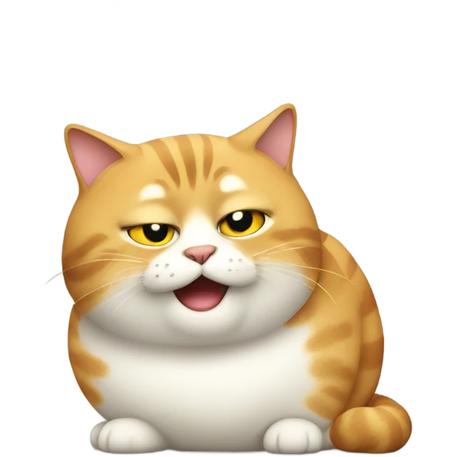 Fat cat asking for money emoji