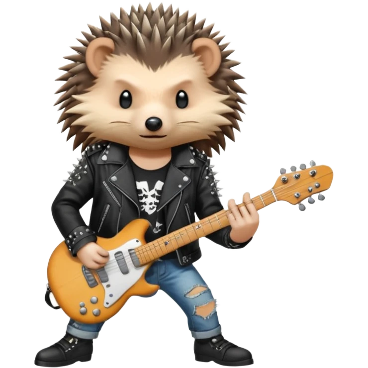 Punk guitarist hedgehog emoji