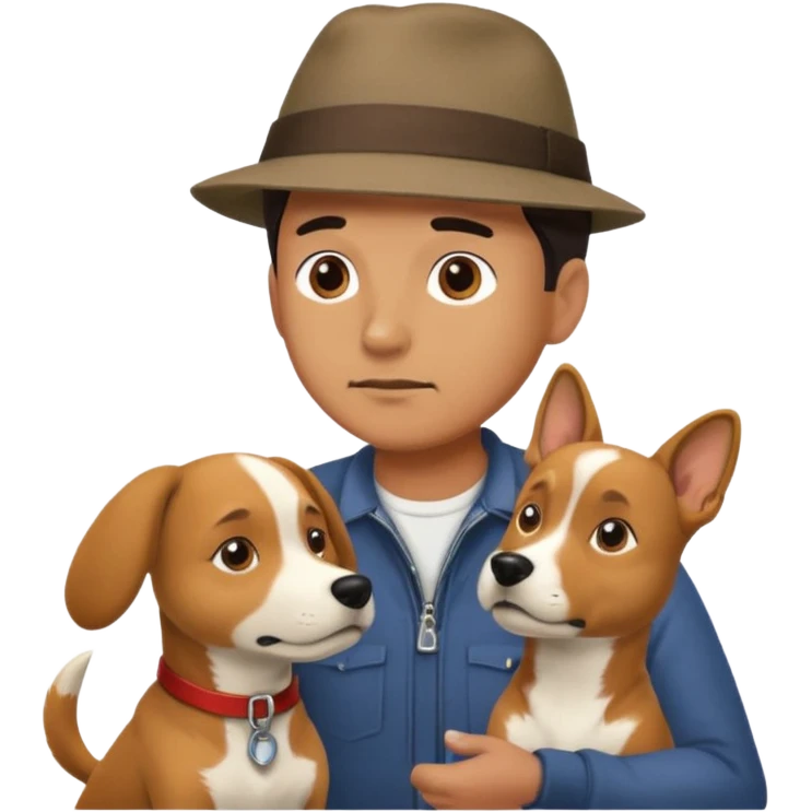 dog fighting man emoji