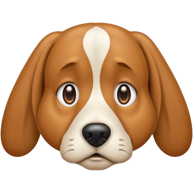 sad dog look, dog with droopy ears, shiny eyes, neutral background emoji