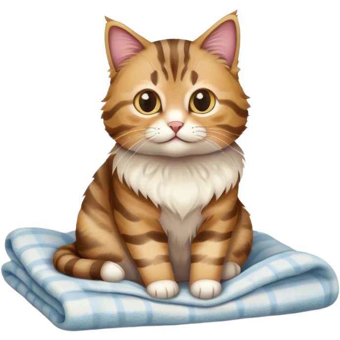 Un chat posé sur sur un lit emoji