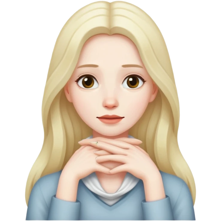 women with her hands around her neck emoji