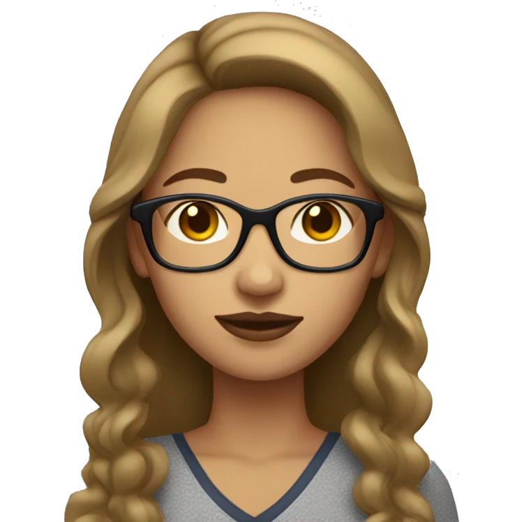 light skin mexican woman with glasses and light brown hair emoji