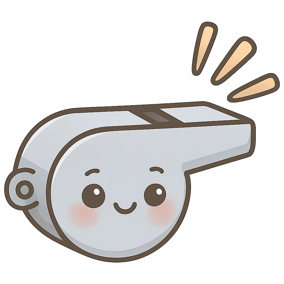 a cartoon-style whistle with sound lines emoji
