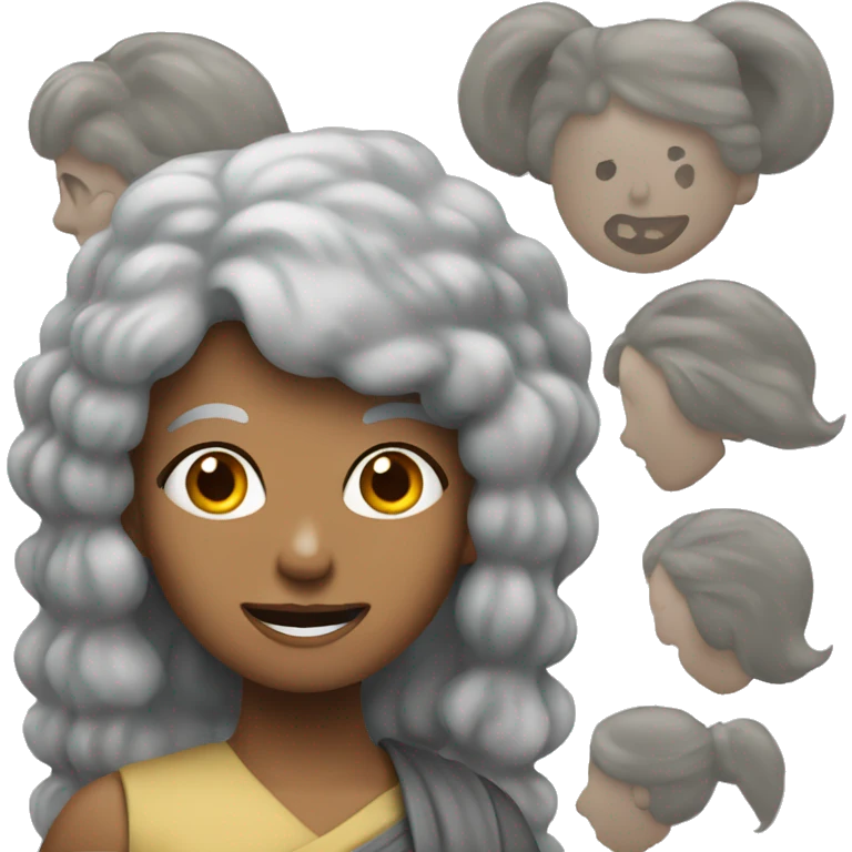 Woman with kong mose and grey hair emoji