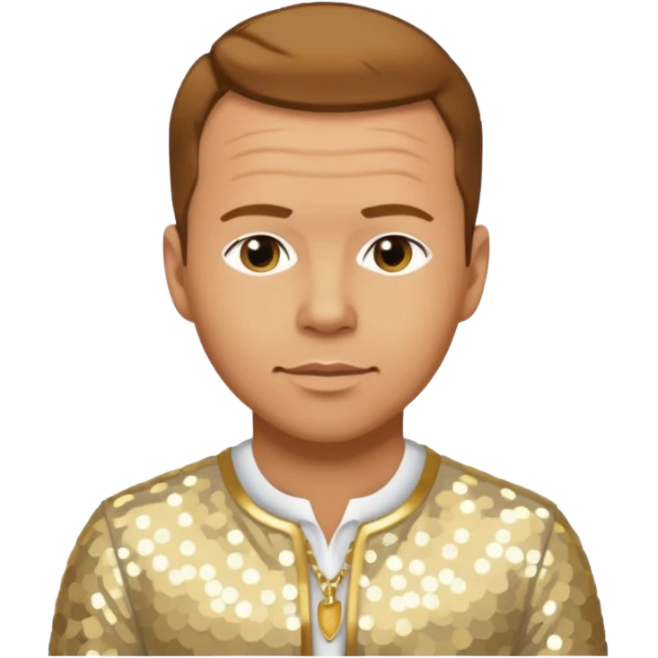 Donnie Wahlberg from NKOTB with golden brown hair, white sequin outfit emoji
