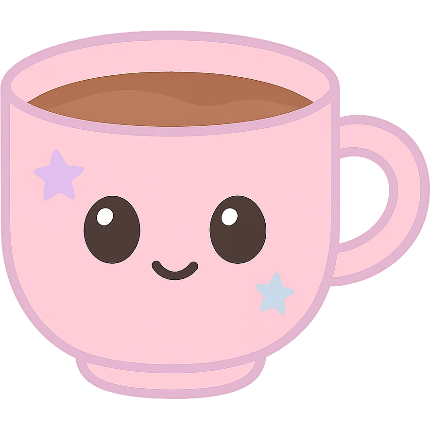 pink mocha, cute and inviting emoji